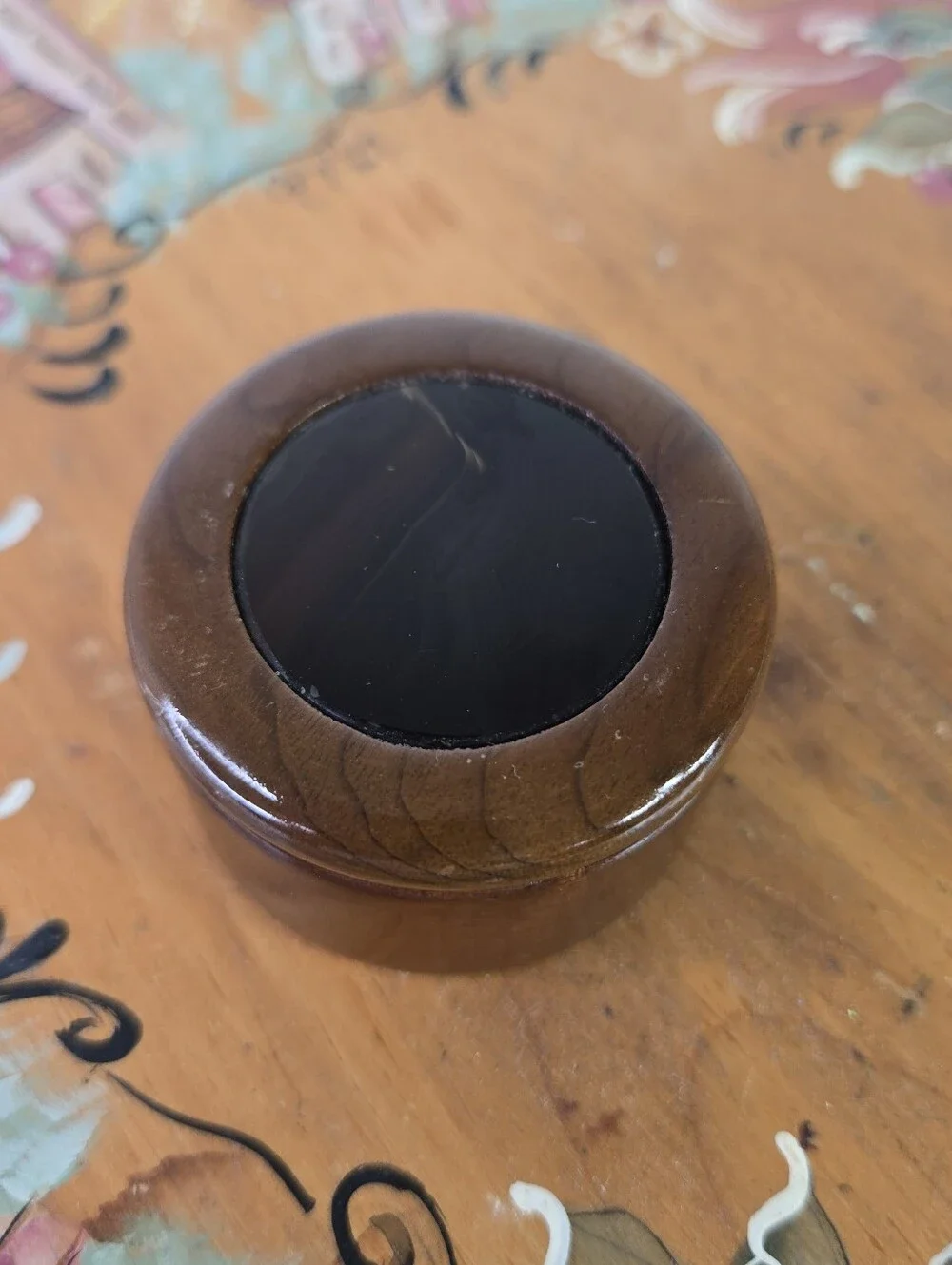 Vintage Wood Mini Box w/Lid Trinket Jewelry Ring Small Elegant Stash Box MCM